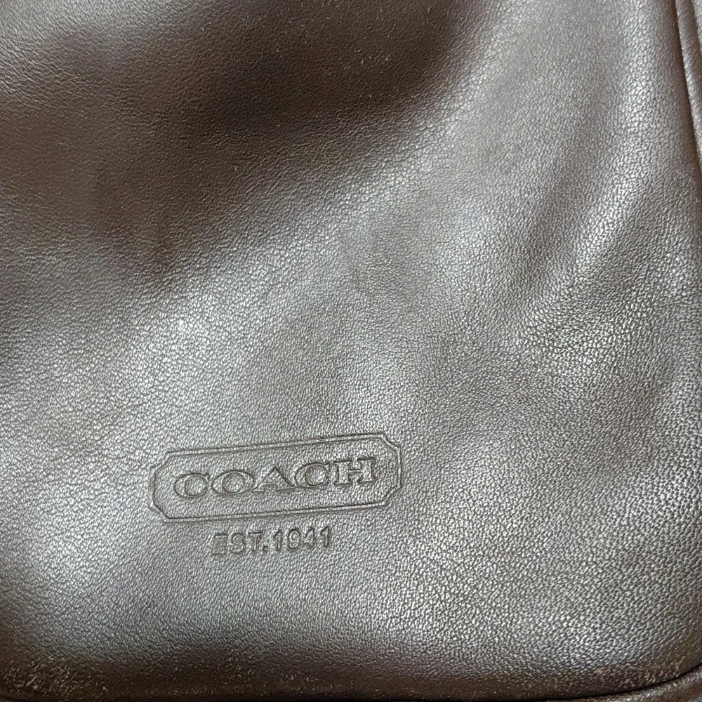 COACH Brown Leather Briefcase Computer Bag Business Travel Tote
